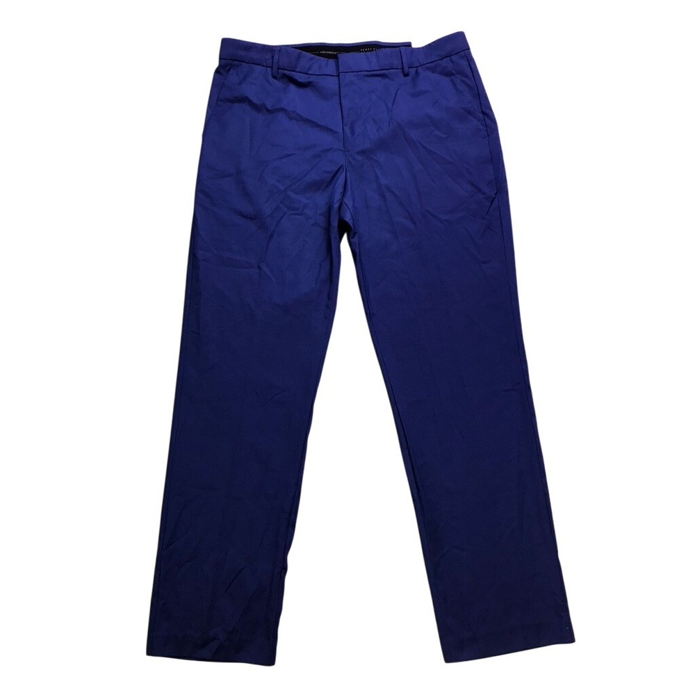 Perry Ellis Portfolio Dress Pants Men 36x32 Blue Modern Fit Stretch Trousers